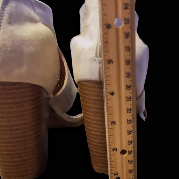 Not Rated Stone color suede open toe booties. Cute cut outs. Size 10 US. - Picture 8 of 8